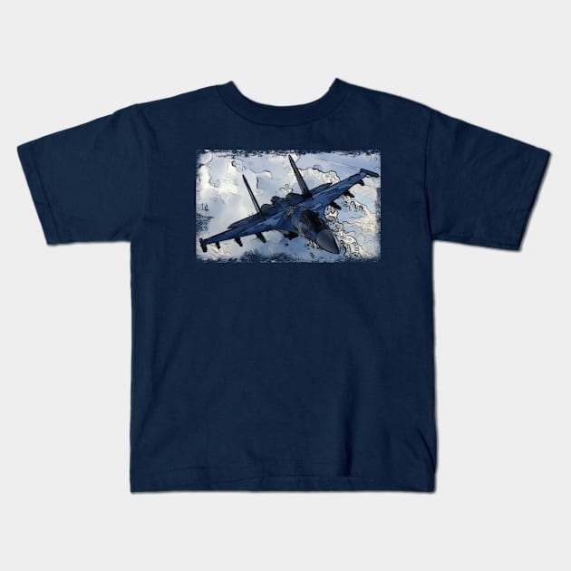 Fighter Jet 3 Kids T-Shirt by FasBytes